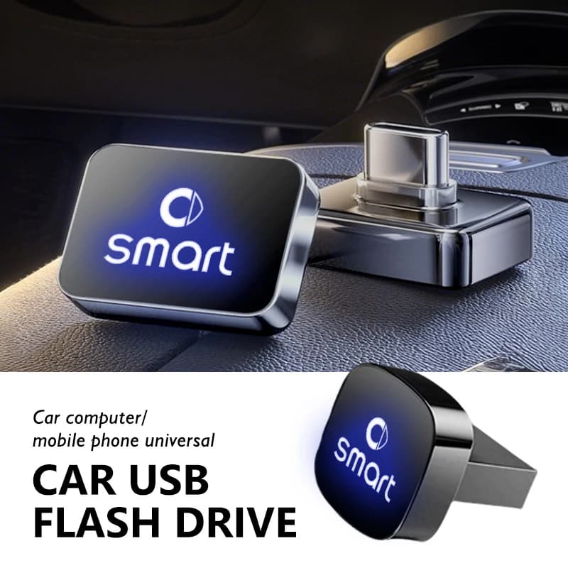 Car Dashboard Portable Storage 32GB/64GB Square USB Flash Drive For Smart Fortwo Forfour 451 453 450 452 454 Roadster Coupe