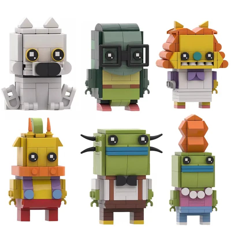 MOC Rockos Figure di vita moderne RockoHeffer Wolfe Spunky Filburt Shellbach Bighead Building Blocks Set Giocattoli per bambini Regalo