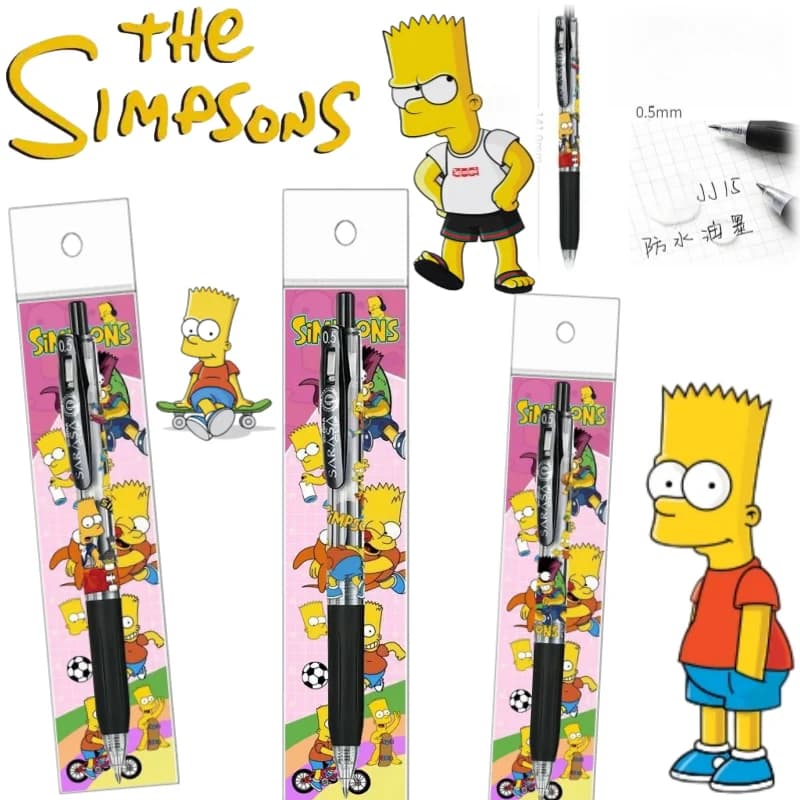 Penna Gel The Simpsons Homer Marge Bart, Creativa, Colorata, Stile Animazione Cartoon, per Studenti, Asciugatura Rapida
