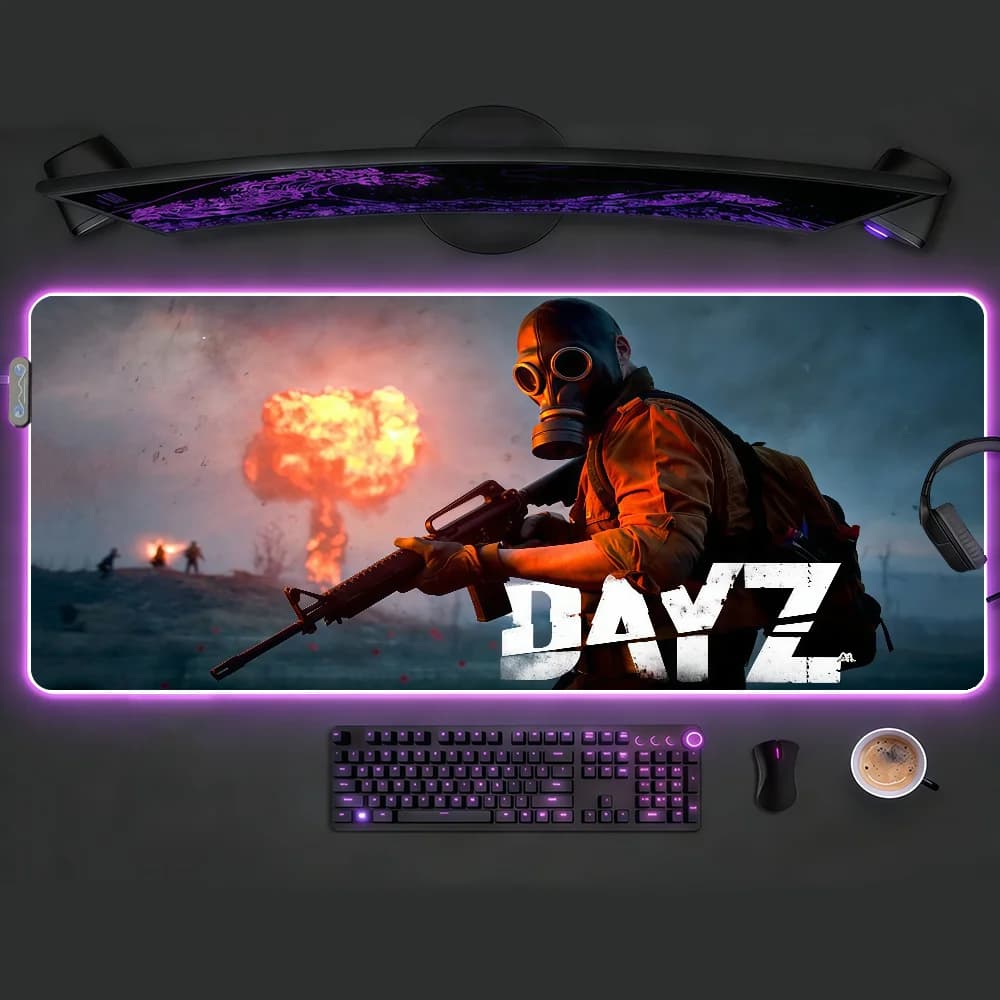 Tappetino per mouse D-DayZ RGB LED antiscivolo, tappetino da scrivania in gomma, accessori da gioco, tappetino grande XXL per computer e tastiera da ufficio