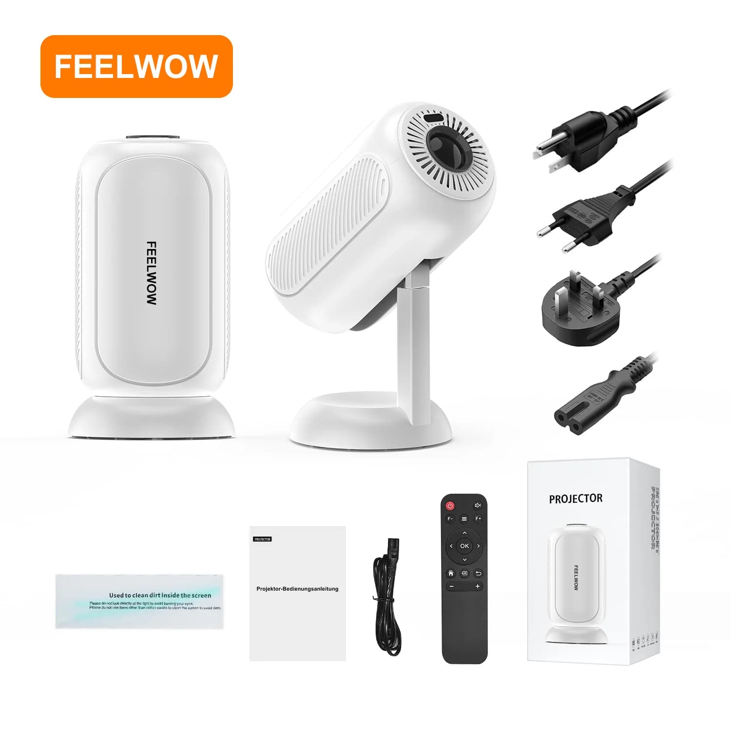 Mini Proiettore TS-6 4K per Home Theater e Gaming, Android 13, Altoparlanti Integrati, Portatile, Ottica a Tiro Corto con Autofocus