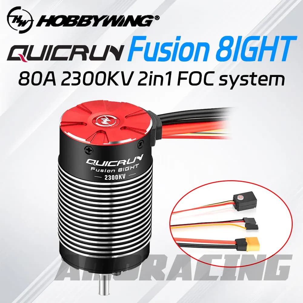 Hobbywing QUICRUN Fusion 8IGHT 80A 2300KV 2in 1 sistema FOC Motore con sensore brushless ESC integrato per modello 1/8 RC Rock Crawler