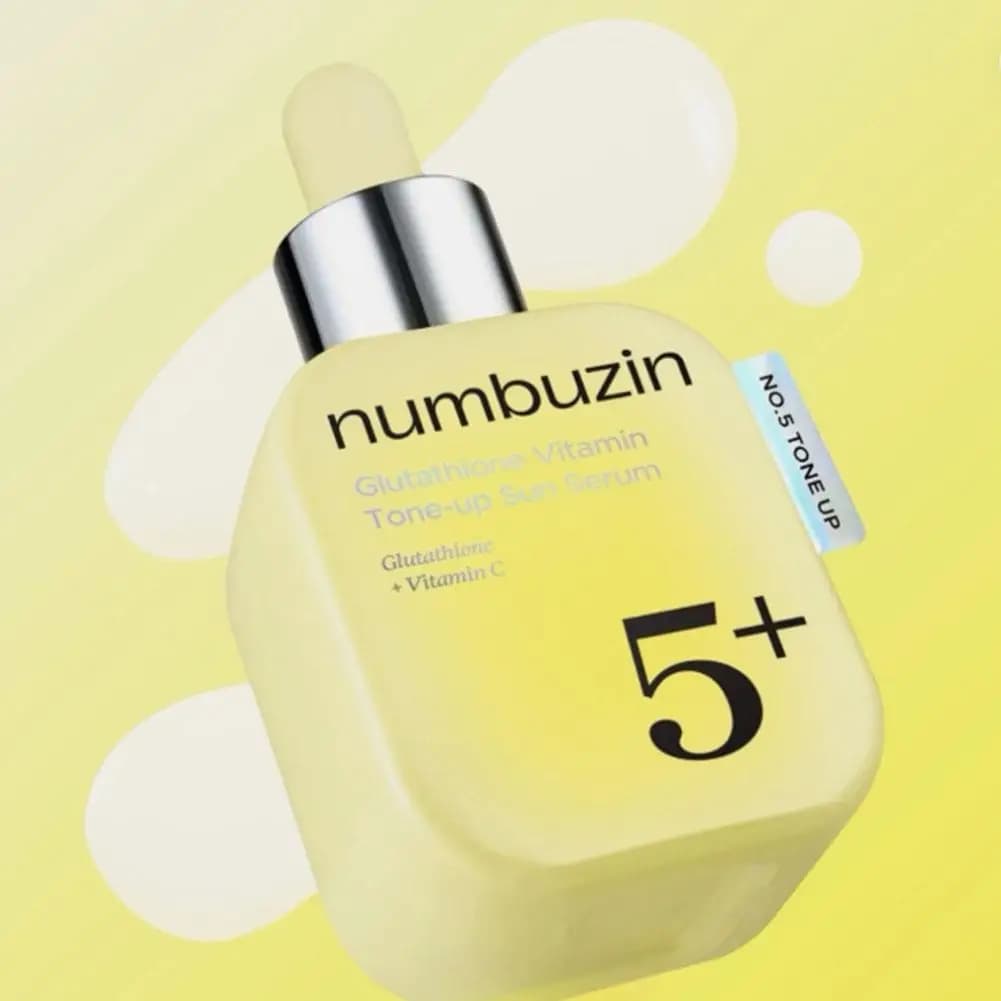 Numbuzin No.5 Glutathione Vitamin C Tone‑up Sun Serum 30ml Brightening Sun Protection For Dull Uneven Skin Tone Facial Serum