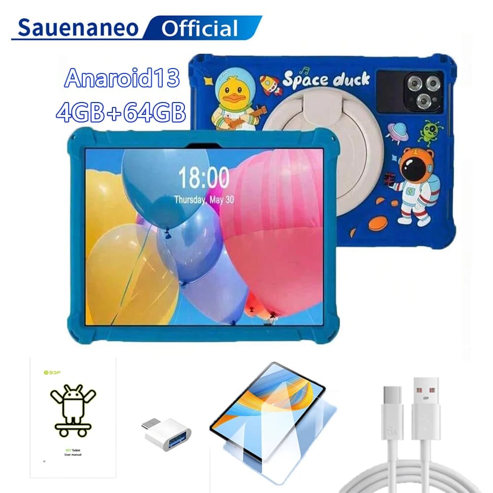 10.1 inch Android 13 64 GB Bluetooth support Youtube IPS 1280X800 screen Dual SIM card 5000 mAh with case
