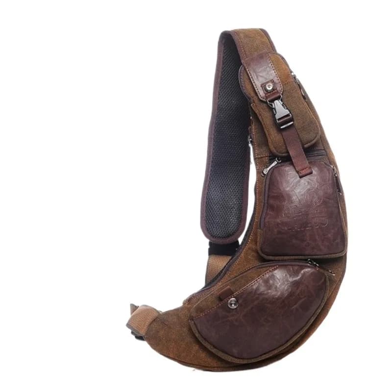Borsa a tracolla da uomo a mezzaluna, tattica militare sportiva, in tela, per viaggio e arrampicata, stile messenger