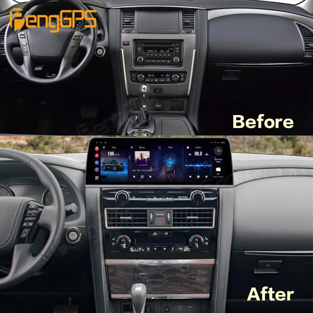 16.9 INCH Android 14 For Nissan Patrol Y62 2010-2021 Amanda Car Radio GPS Navigation Multimedia Player Stereo Head Unit Video DS