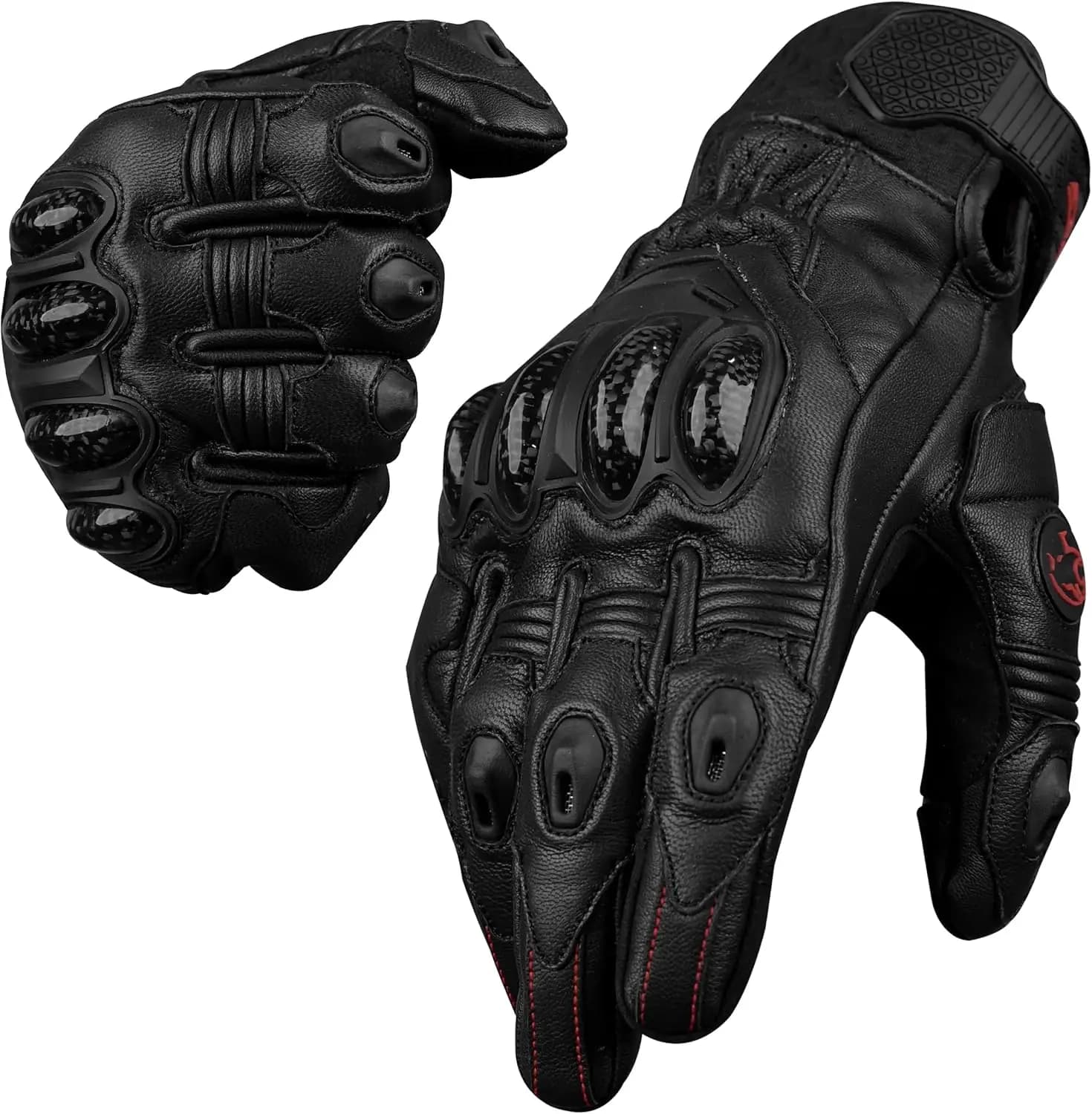 Guanti da Moto per Uomo con Protezione Nocche in Fibra di Carbonio, Compatibili con Touchscreen per Moto da Cross e Powersports