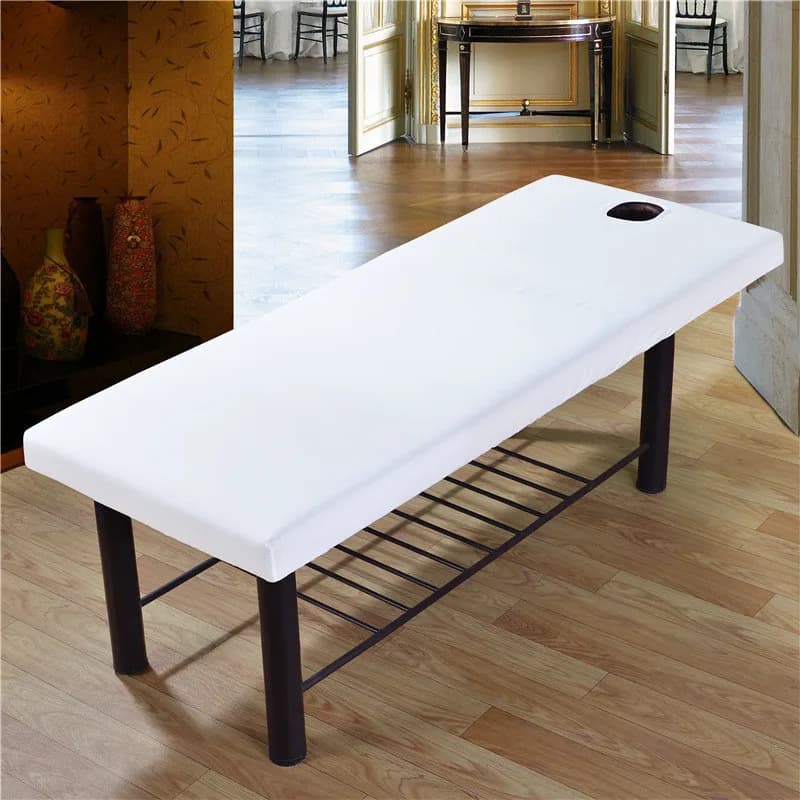 70x190cm massage bed sheet with elastic corners full cover elastic massage SPA treatment bed with hole for face breath