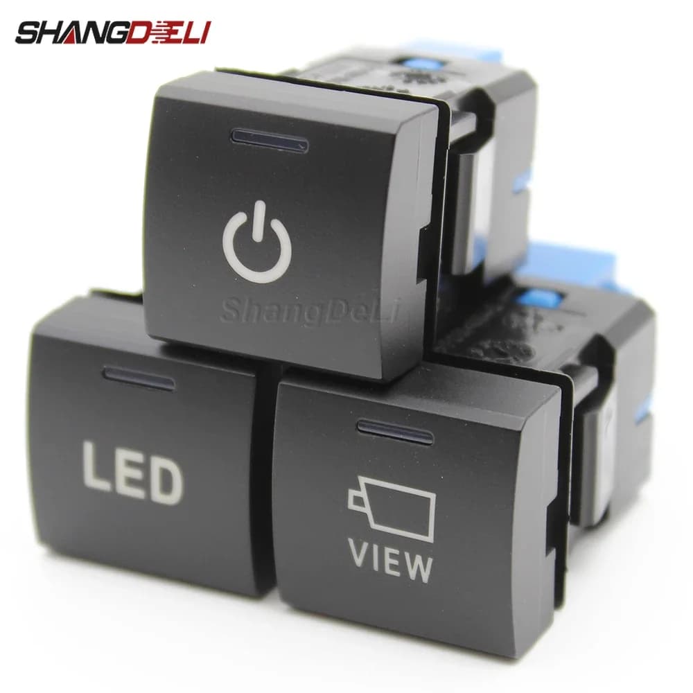 1 Pz Auto HA CONDOTTO LA Luce Della Macchina Fotografica Pulsante di Visualizzazione Accensione Spegnimento Radar Interruttore del Sensore Accessori Per Toyota Camry 2018 Rav4 2020 prado 150
