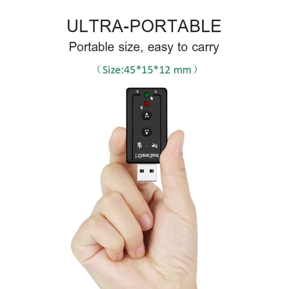 Mini Scheda Audio Esterna USB Hub 7.1CH Adattatore Audio con Controllo a Pulsante Interfaccia Microfono e Auricolari da 3.5mm Componente per Computer Dropshipping