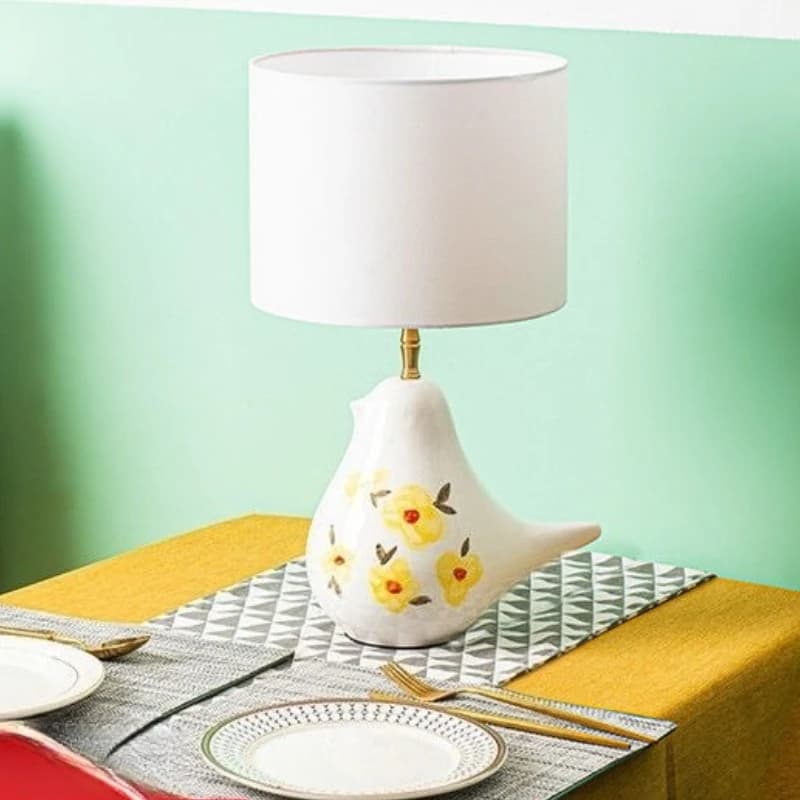 Lampada da comodino per camera da letto con lampada da scrivania decorativa in ceramica americana nordica moderna tutta in rame