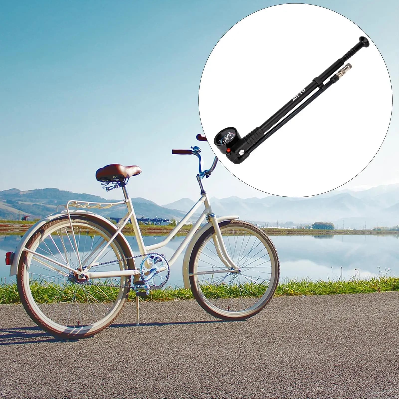 300PSI Bike Shock Pump High-Pressure with Gauge Portable for Fork & Rear