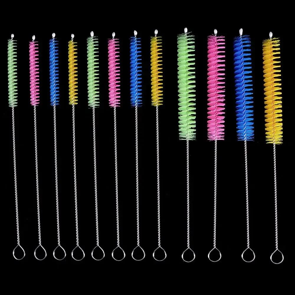 Utile spazzola multiuso per la pulizia della cannuccia Accessorio per bottiglia in nylon Spazzola per tubi di vetro Spazzola per slot per cucina da ufficio