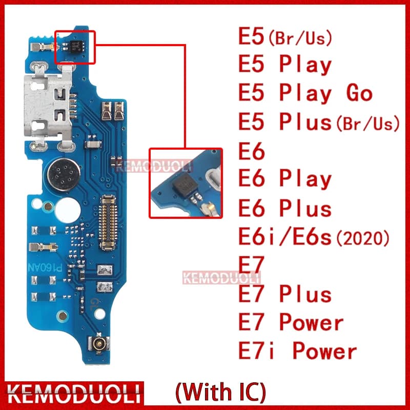 Connettore caricatore dock USB per Motorola Moto E5 E6 E6i E6S E7 E7i Play Go Plus Modulo scheda di ricarica porte flessibili
