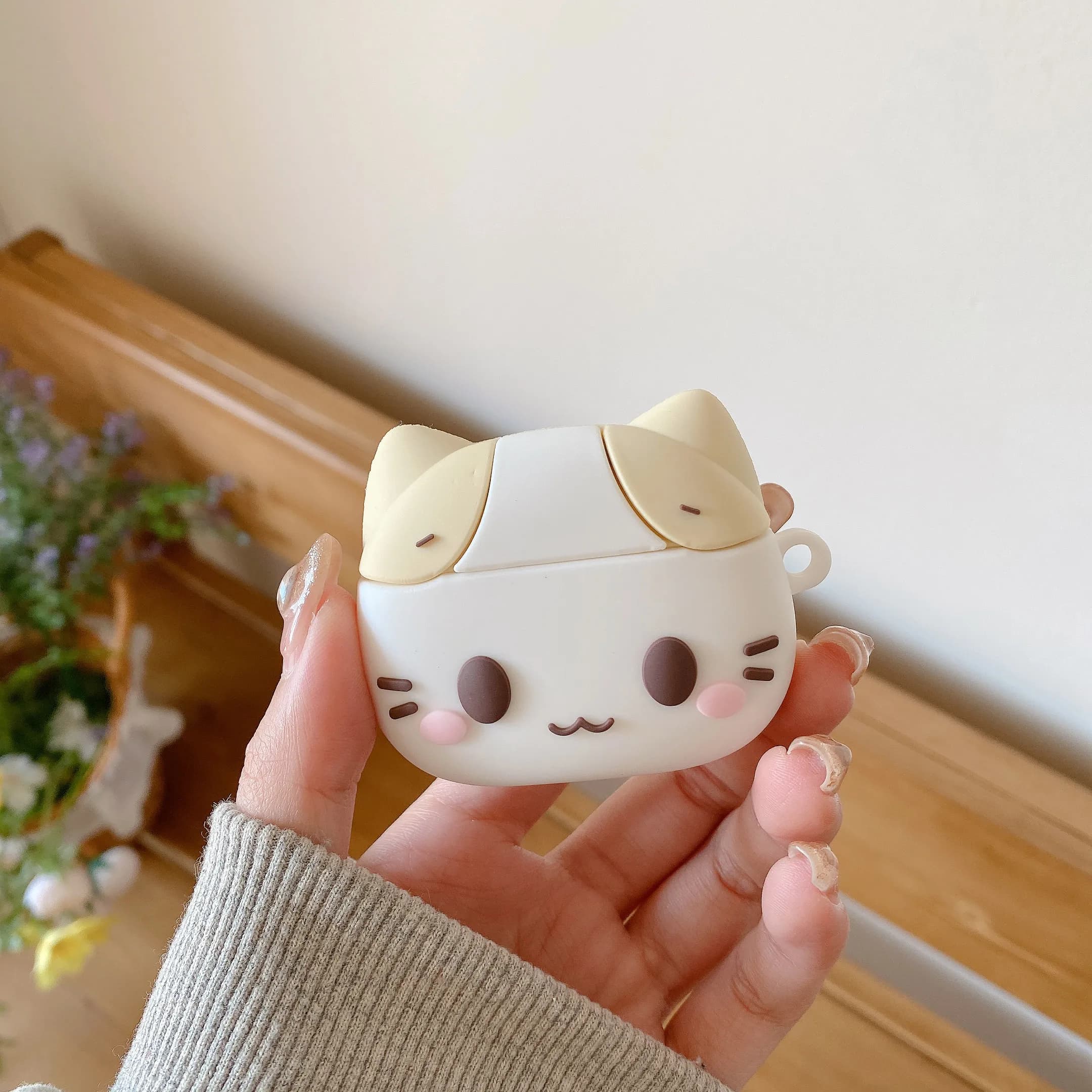 Custodia in silicone per auricolari Cotton Candy Cat per Airpods Pro, Pro 2, Pro 3, 3, 4