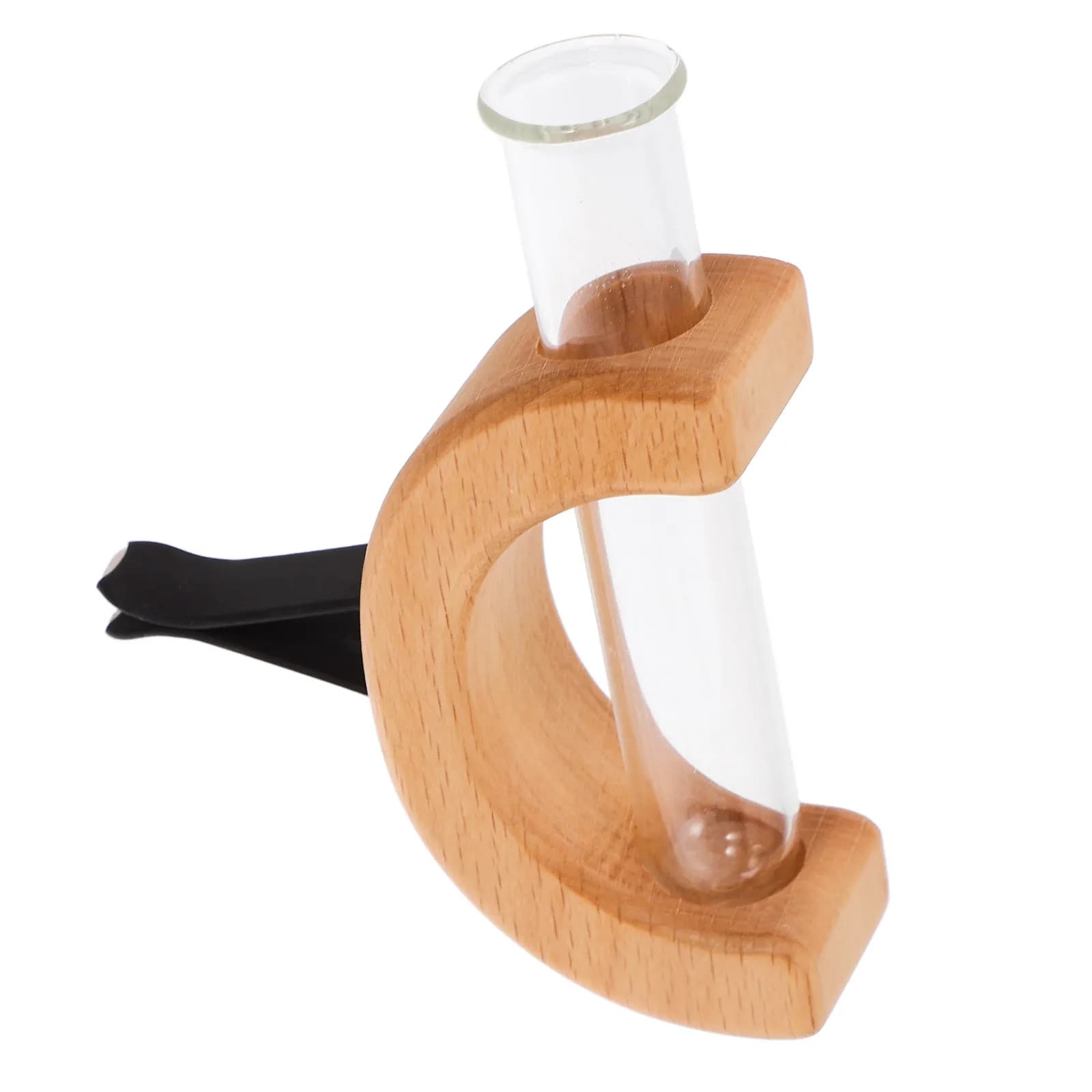 Car Vase with Clip for Air Bottle, Design Wood Effect, Deodorant for Car Durable, Glass Flavor, Elegant Accessories for Interior Cars