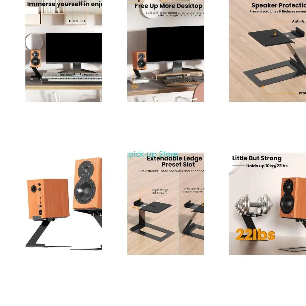 Q5Wa Metal Speaker Support with Vibration Absorption Paste 6th Inclined Speaker Support