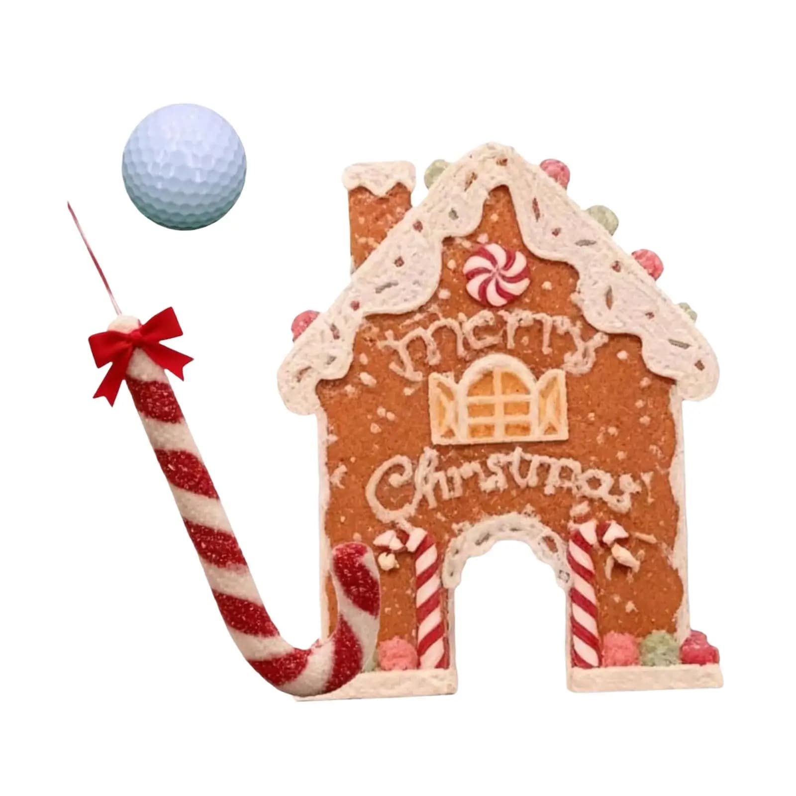 Candy Cane Golf Game Set Gingerbread Christmas Club and Ball for Children Adults Festival Mini Putt Activity Party Fun