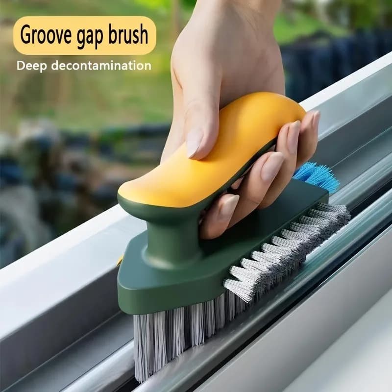 Spazzola per Pulizia Profonda di Superfici Multiple - Scrubber Flessibile per Piastrelle del Bagno, Fughe, Angoli e WC con Manico Ergonomico