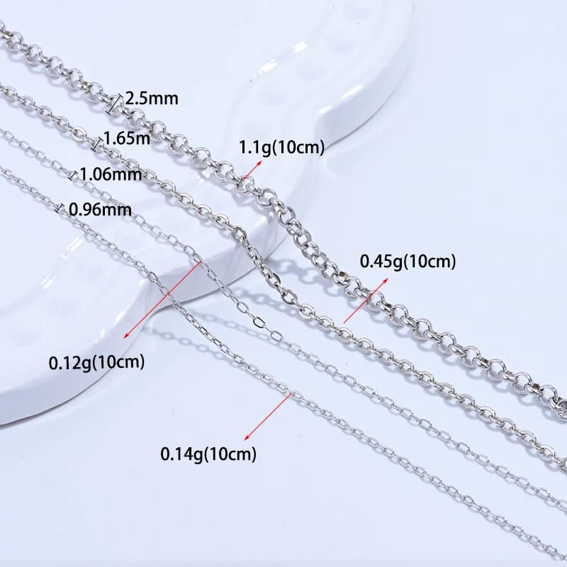 S925 Sterling Silver Universal Cross Chain 10cm Width Available, DIY Jewelry Making Necklace SL38