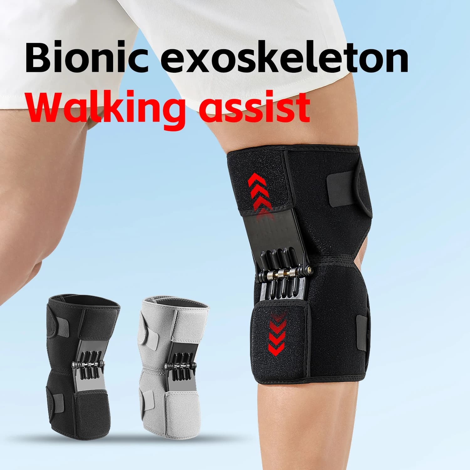 1PC Supporto articolare Ginocchiera antiscivolo Sollevamento sollievo dal dolore per la potenza del ginocchio Stabilizzatore di forza a molla Ginocchio Booster Sport di lavoro Anziani