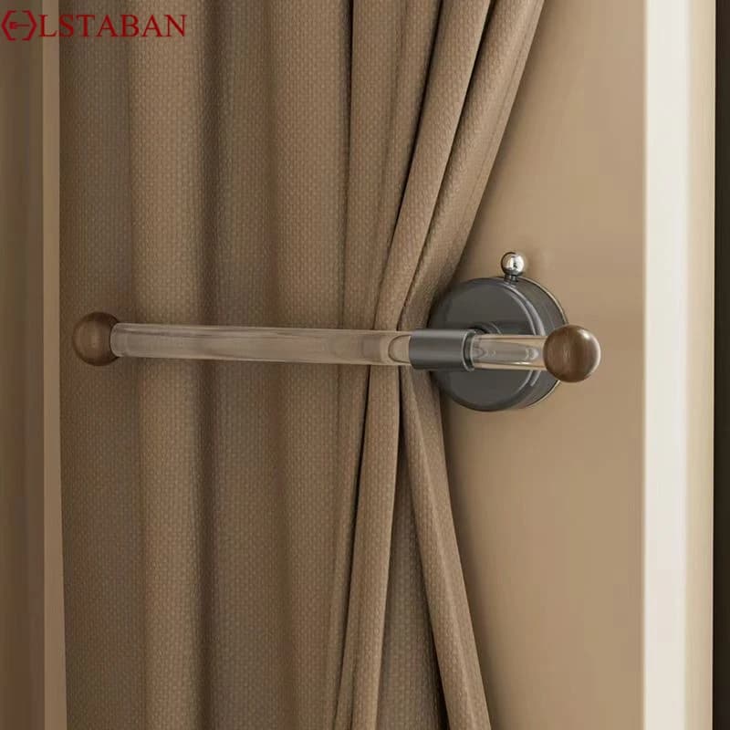Gancio per tenda a ventosa supporto per tenda senza foratura fissaggio per tenda in noce ferma tenda per stanza gancio per asta appendiabiti decorazione per la casa