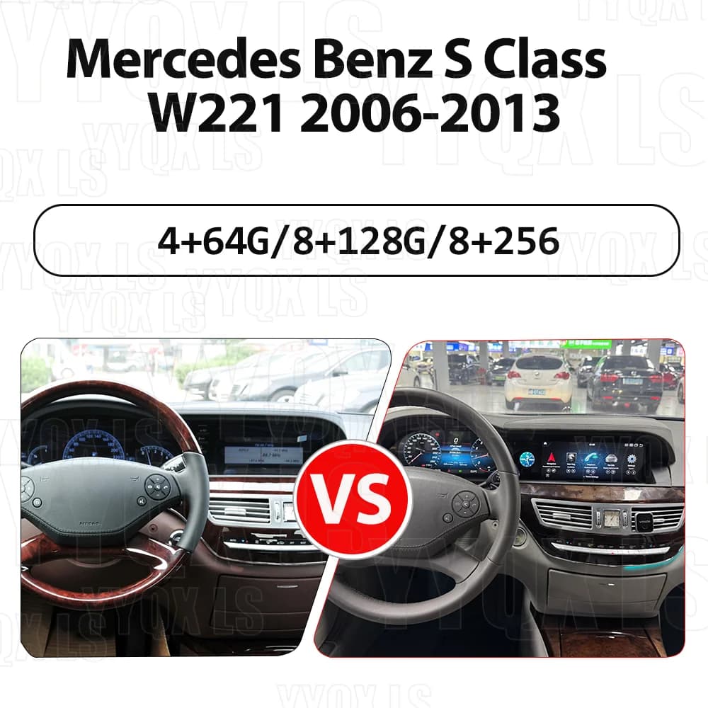 12.3inch For Mercedes Benz S Class W221 CL W216 S350 S300 2005-2013 Digital Speedometer and Android 14 Car Multimedia Radio Unit