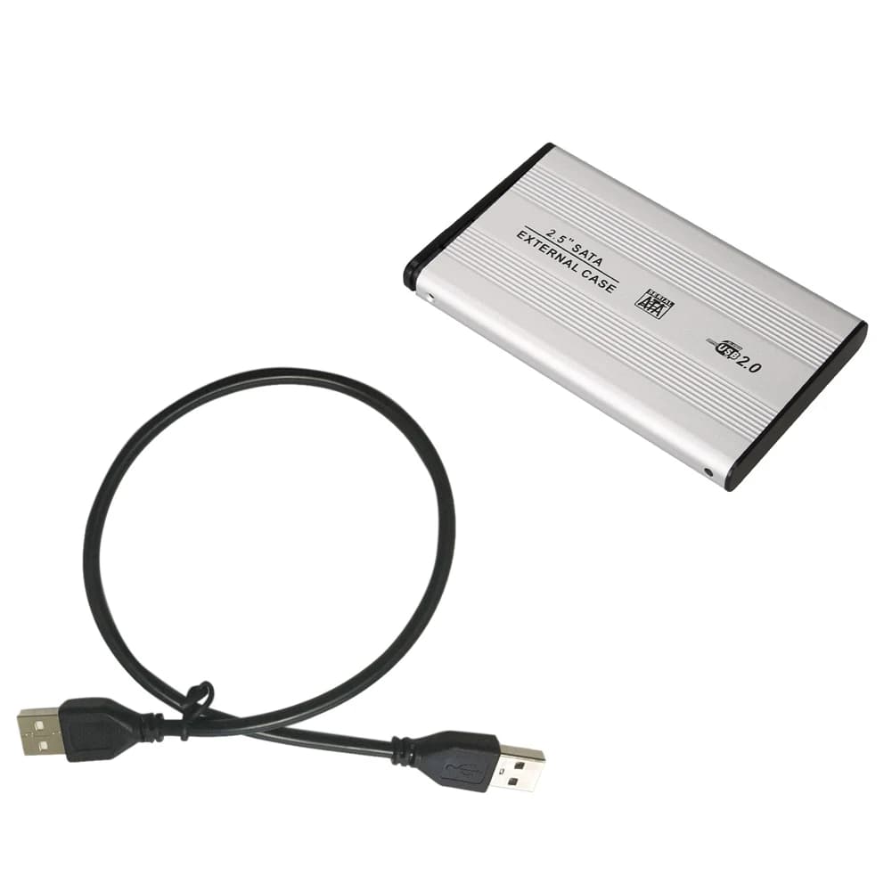 Guscio in lega di alluminio con scatola per disco rigido mobile esterno USB 2.0 SATA da 2,5 pollici