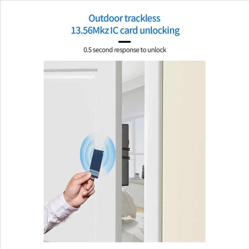 【Offerta Flash】2X Smart Tuya App IC Card Lock per porta in legno Serratura Bluetooth Serratura elettronica senza trapano