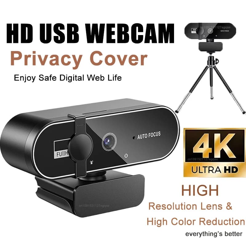 Webcam Mini 4K HD with Microphone, Webcam 2K Full HD with Autofocus, USB Webcam for PC and Laptop, Video Camera for Riprese Video 2026