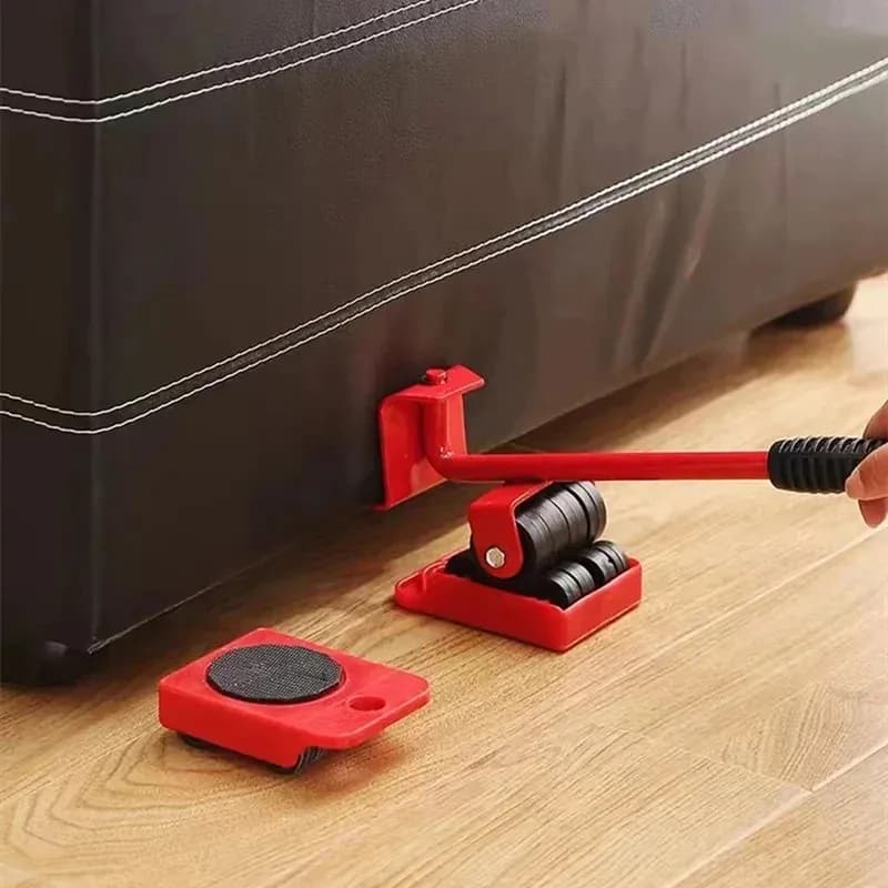 Set di spostamento per mobili per carichi pesanti: cursori a rulli multiuso da 2/4/5 pezzi per sollevamento e spostamento senza sforzo, protezione per pavimenti in legno duro