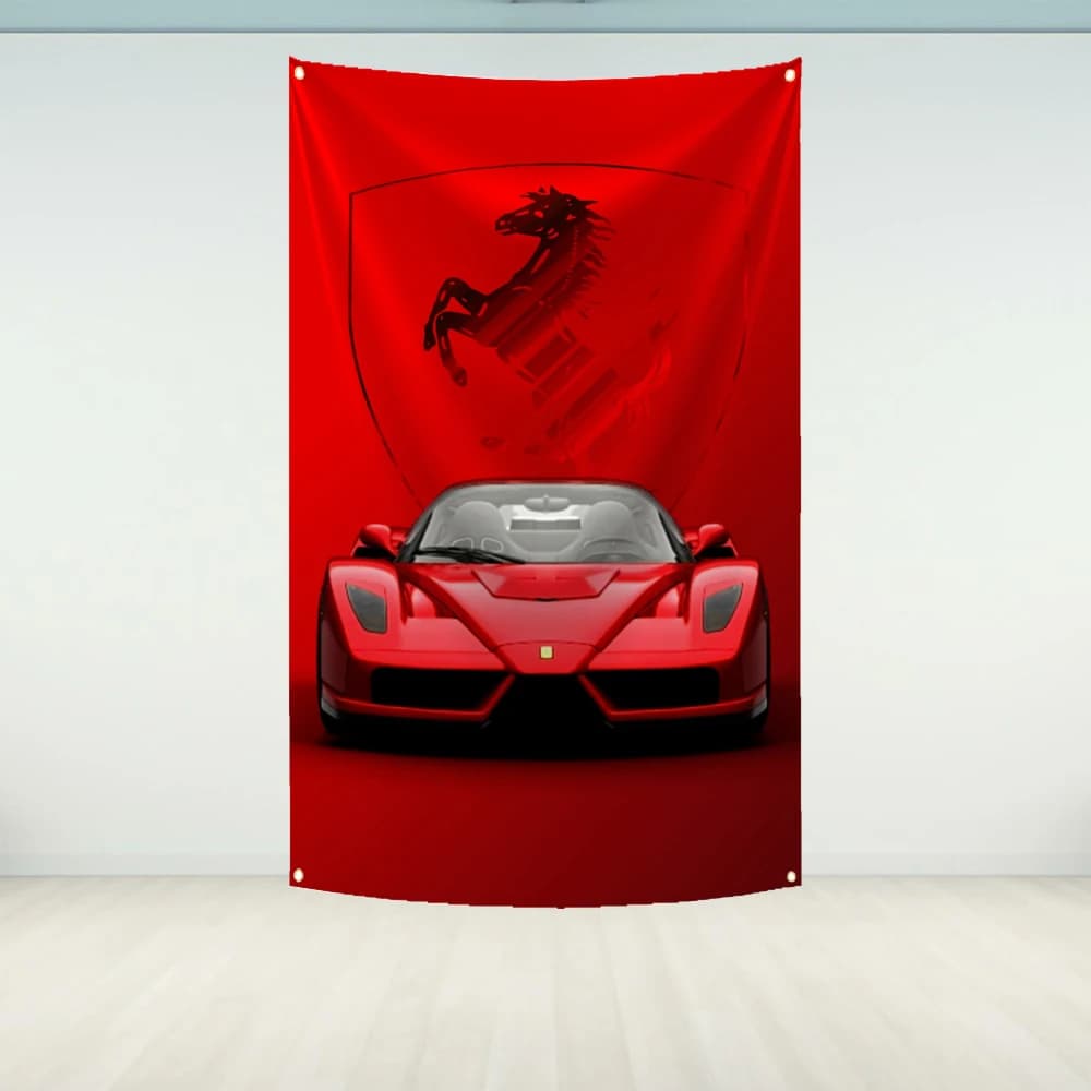 Horse Flag Polyester Digital Printed Tapestry Racing Car Banner Decoration suitable for outdoor activities in bar garages