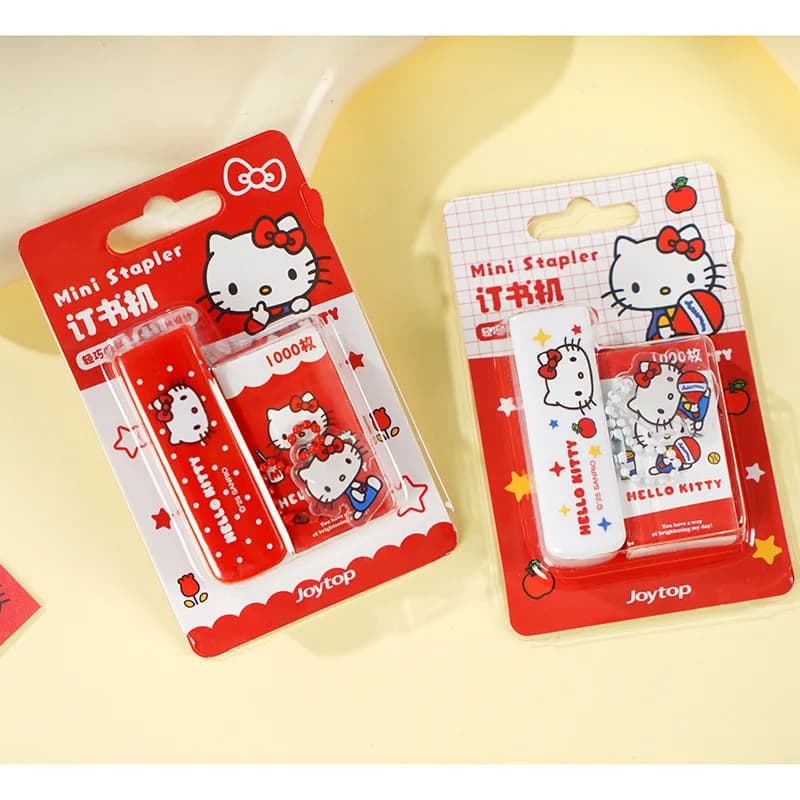 Mini cucitrice Sanrio Hello Kitty per rilegatura, mini cucitrice kawaii, attrezzatura per ufficio domestico, articoli di cancelleria, articoli di cancelleria con simpatici personaggi dei cartoni animati