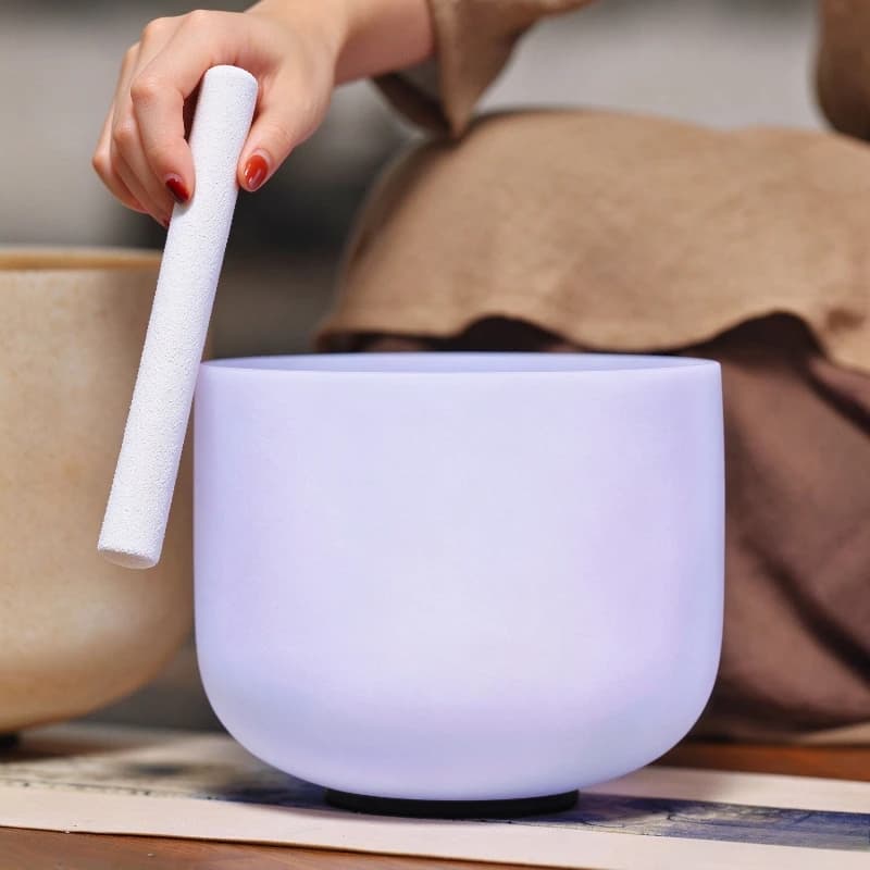 Purple Crystal Singing Bowl 6-14 Inches Yoga Sound Therapy Singing Bowls Meditation Mindfulness Bowls Percussion Instruments