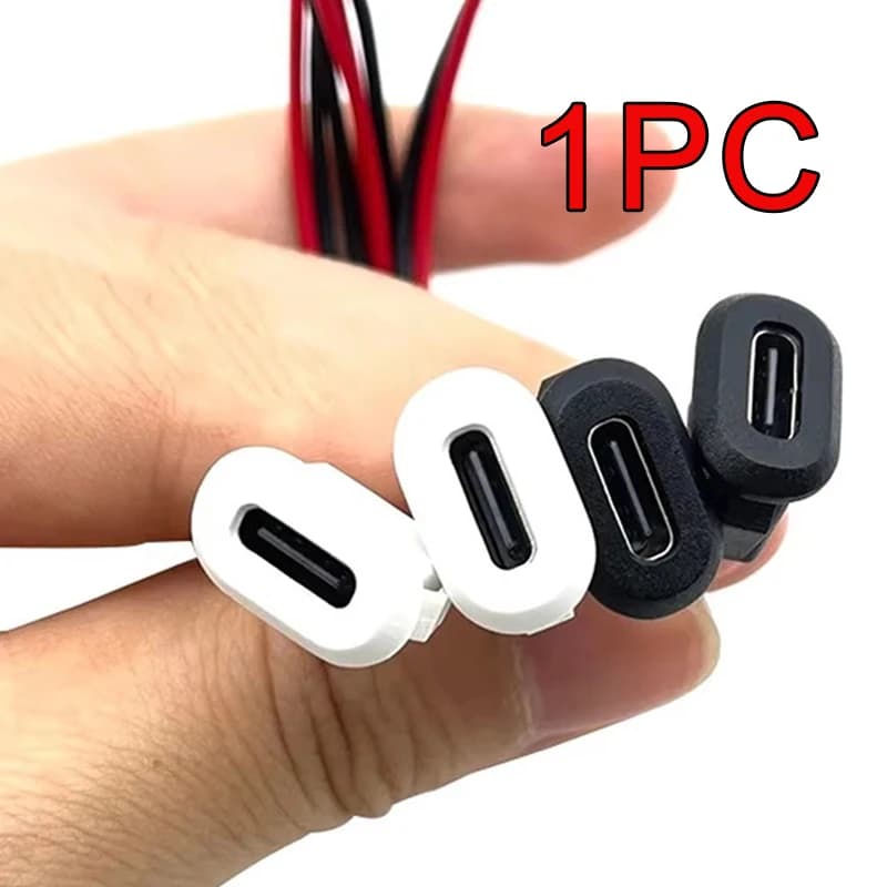 1Pc Type-C With USB-C Card Clasp Power socket for charger 3A USB Type C Quick Charging jack holder Female Jack