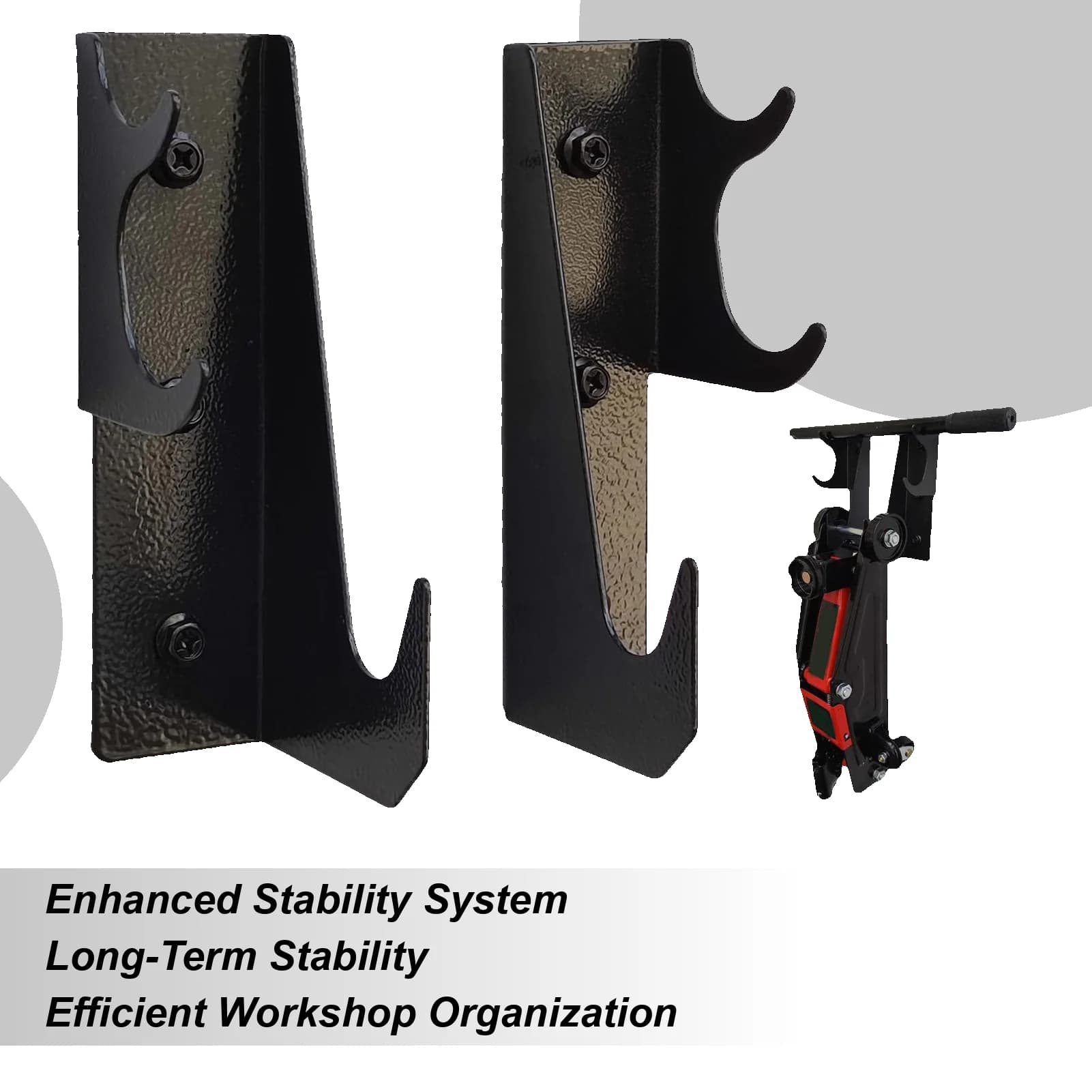 1 Set Jack Stand Montaggio a parete Rack Gancio a muro antiscivolo Portaoggetti per attrezzi da garage per la riparazione del garage Capannone per la sala degli attrezzi domestica