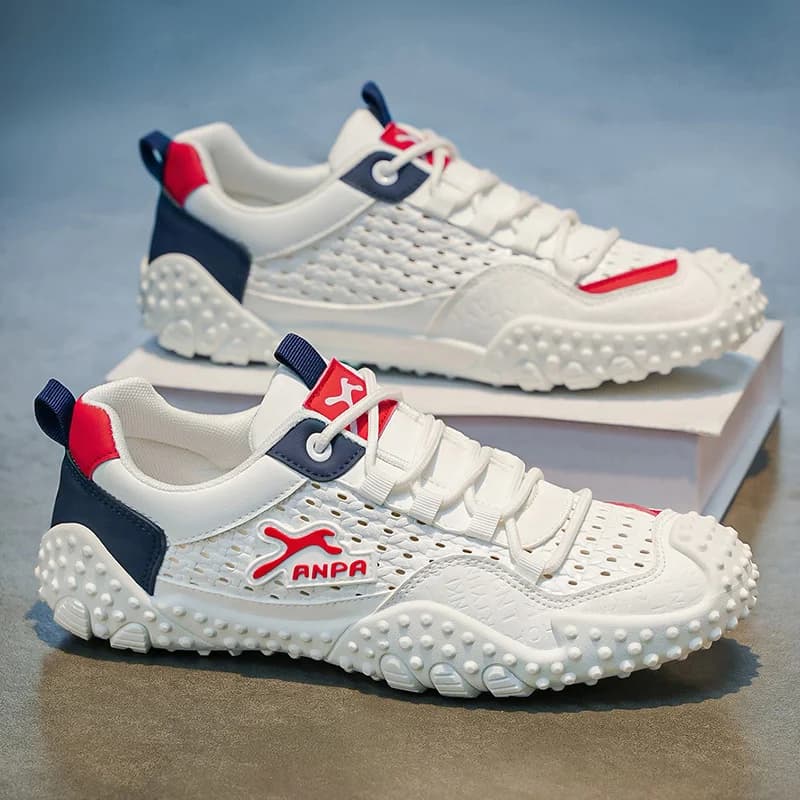 Men's Summer Breathable Mesh Running Shoes Lightweight Slip-On Casual Sports Sneakers Anti-Slip Soft Bottom Comfortable