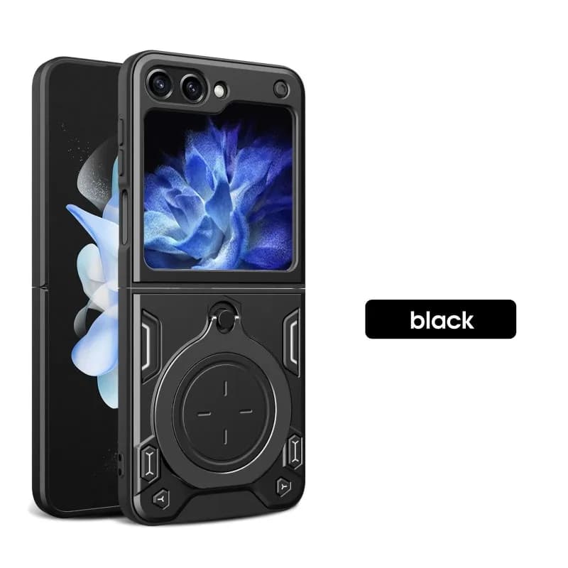Supporto magnetico anticaduta Custodia Flip Shell per Samsung Galaxy Z Flip 7 FE 6 5 4 3 5G Anello in metallo Supporto per auto Copertura protettiva Funda