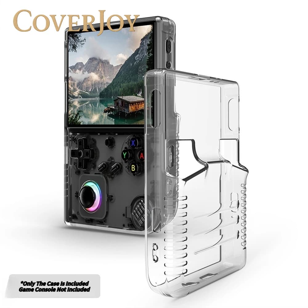 CoverJoy Custodia in TPU trasparente per console di gioco ANBERNIC RG40XXV Custodia protettiva trasparente con impugnatura ergonomica antigraffio