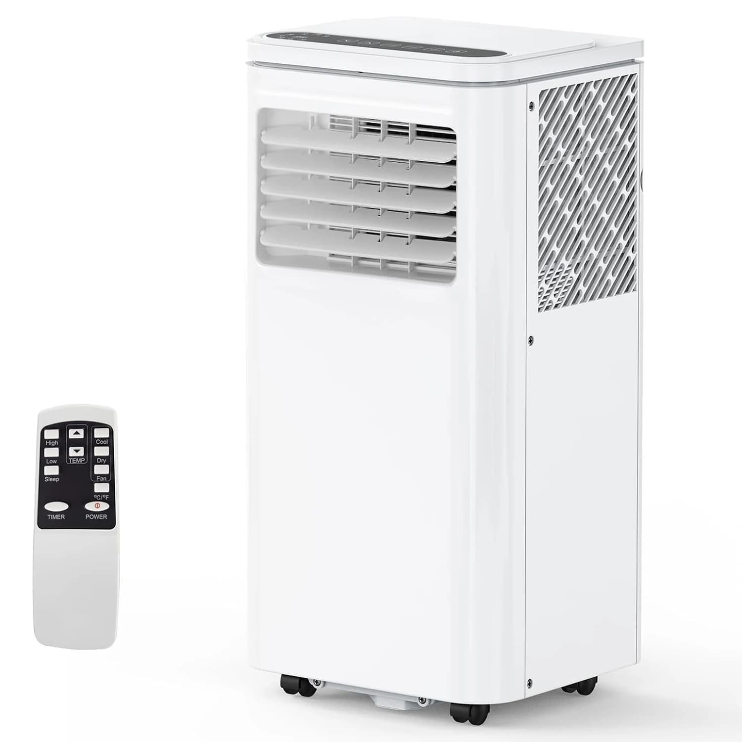 Condizionatore portatile da 8000/10000 BTU, 3-in-1: raffreddamento, deumidificatore e ventilatore per 450 piedi quadrati, con telecomando e kit facile per finestra, a risparmio energetico