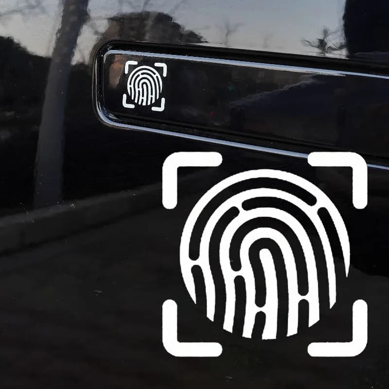 4 Adesivi per Auto con Allarme Impronta Digitale, Impermeabili, per Maniglie e Finestrini, Decalcomanie in Vinile per Tesla