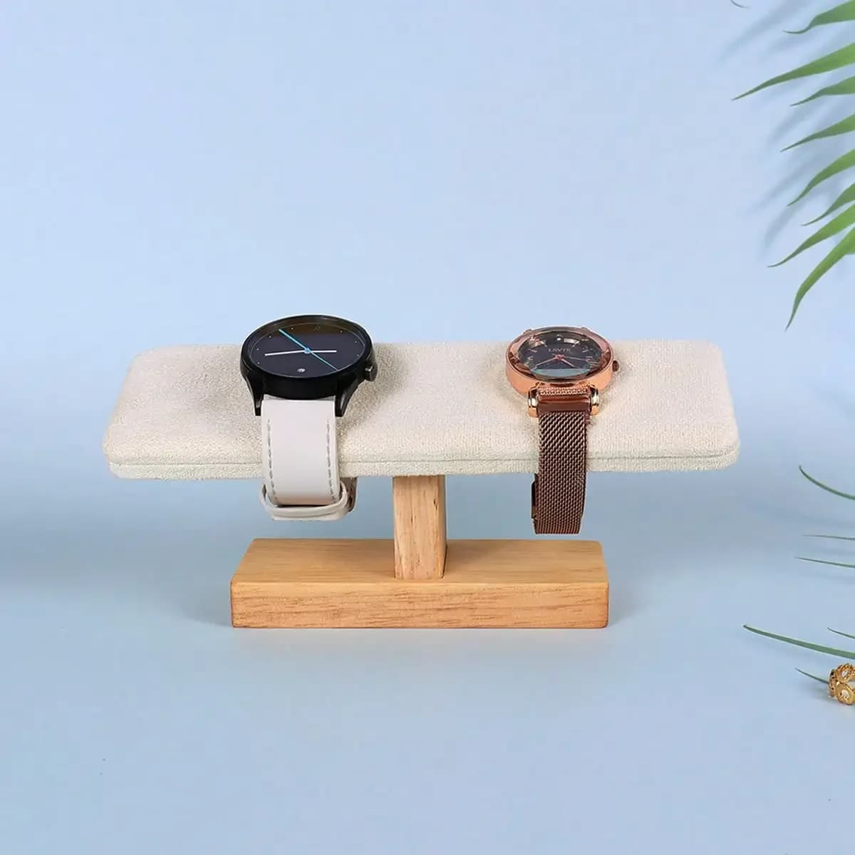 Organizer support for jewelry watches: elegant storage function for double watches and decorations