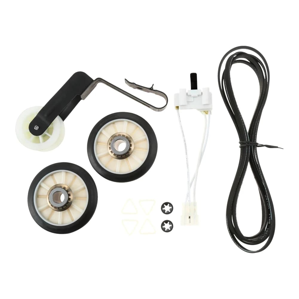 B03C-Drum Roller Belt Idler Pulley Door Latch Switch Set 4392065 For Whirlpool Maytag Models 660996 8066065 3406107 349241T