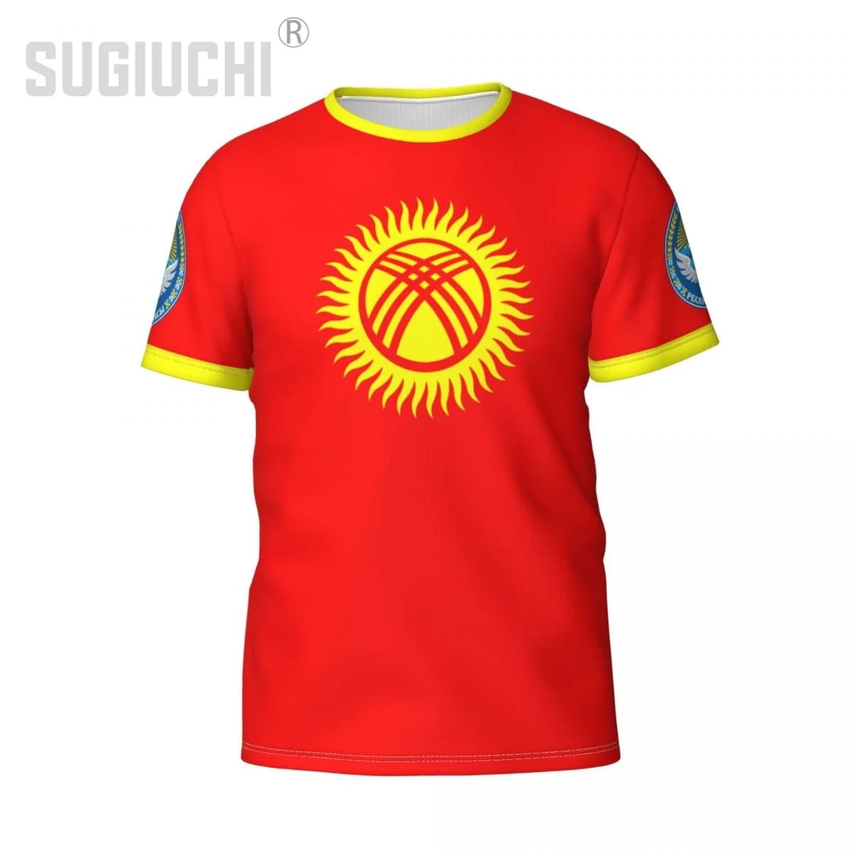 Magliette 3D con nome e numero personalizzati, emblema della bandiera del Kirghizistan, per uomo e donna, abbigliamento da squadra, regalo per tifosi di calcio.