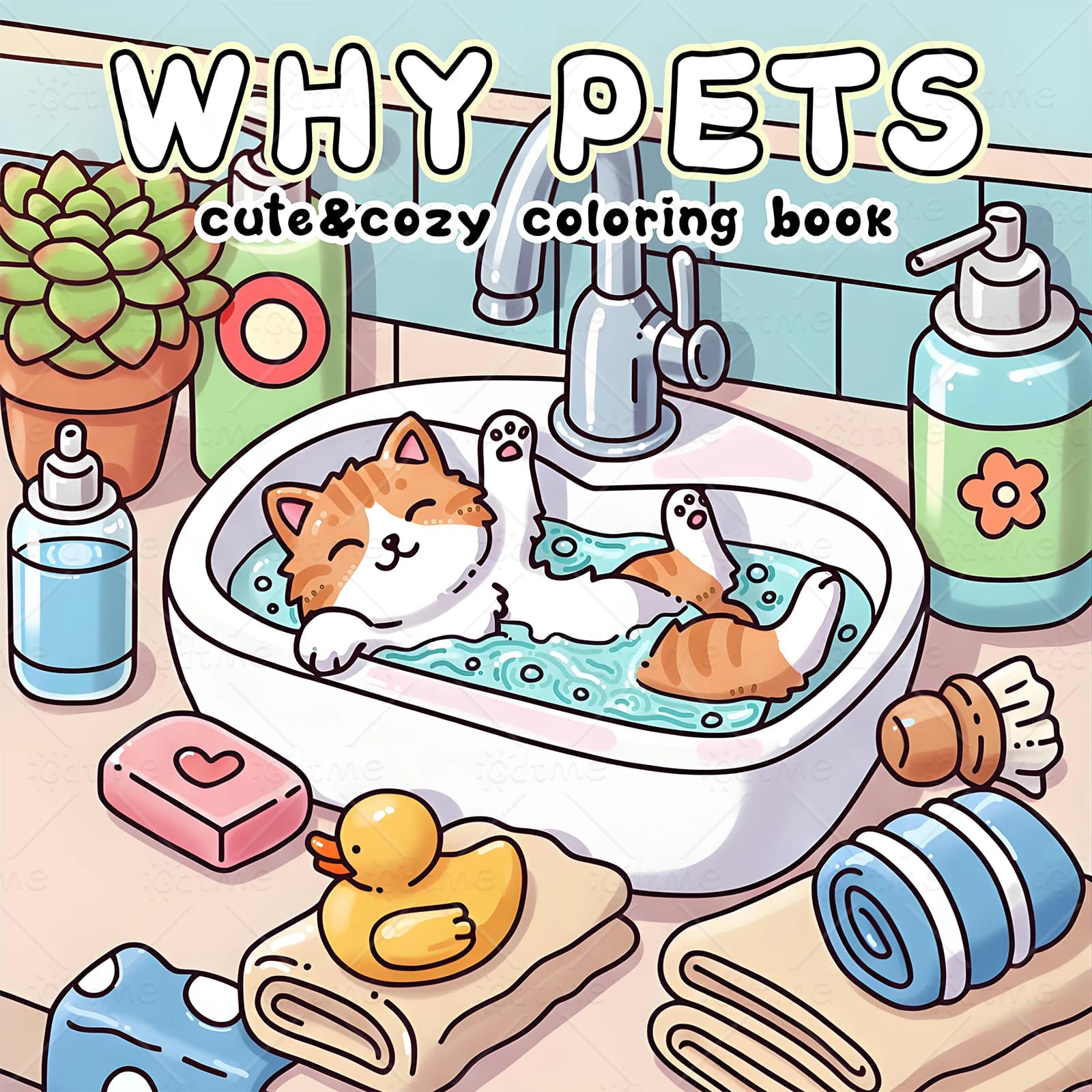 WHY PETS Bold-easy Patterns Coloring Book for Adults Cute Drawing Book Perfect Gift for Party and Birthday