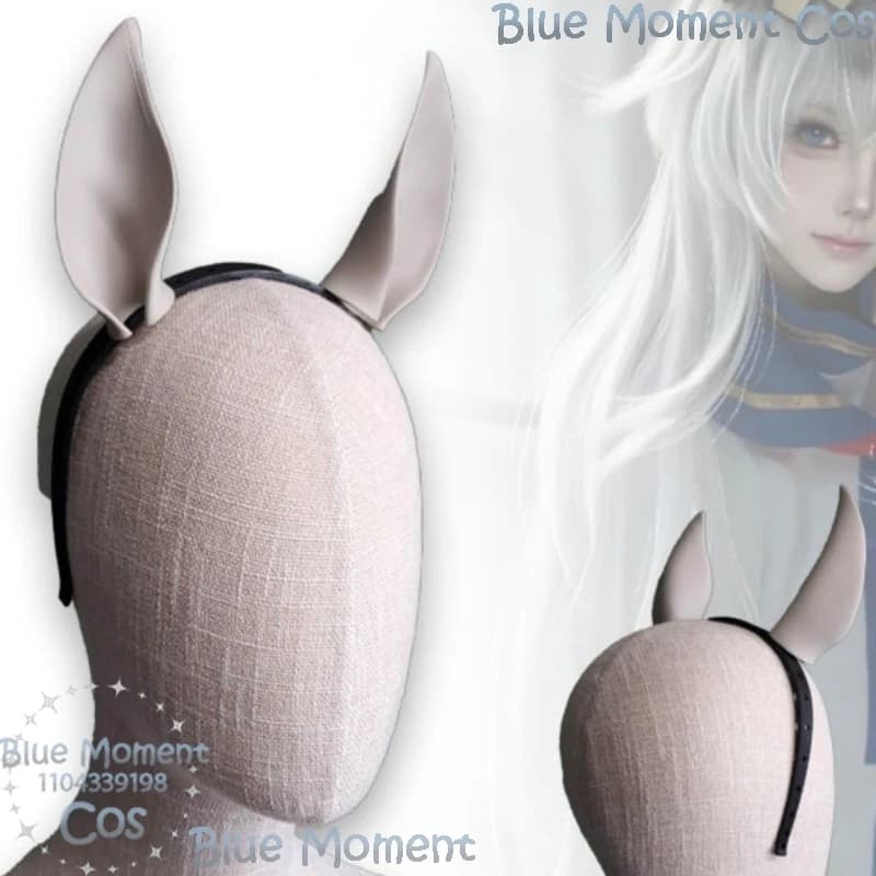 Uma Musume Oguri Cap Fascia per capelli con orecchie da cavallo in peluche, accessorio cosplay anime, cinturino regolabile, per convenzioni, Halloween, Natale, Carnevale