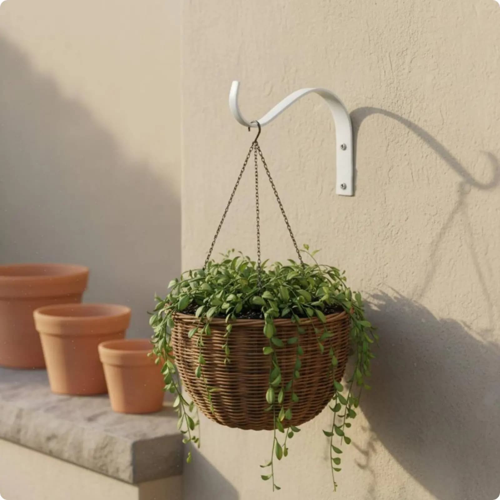 4 Pieces Wall Mounted Plant Bracket Outdoor Use Hanging Plant Bracket Wall Mounted Planter Hook Heavy Duty Wind Chime Hook