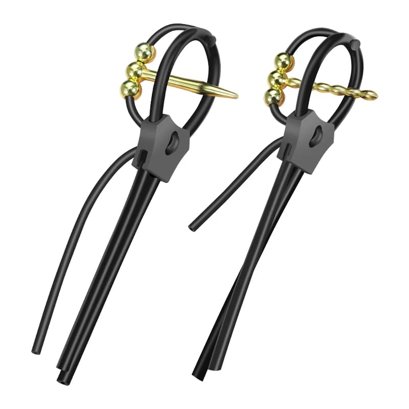 Scossa elettrica Anello per pene Bastone per occhio di cavallo Anello elastico regolabile per pene Stimolazione uretrale Masturbazione Perline di metallo Giocattoli del sesso