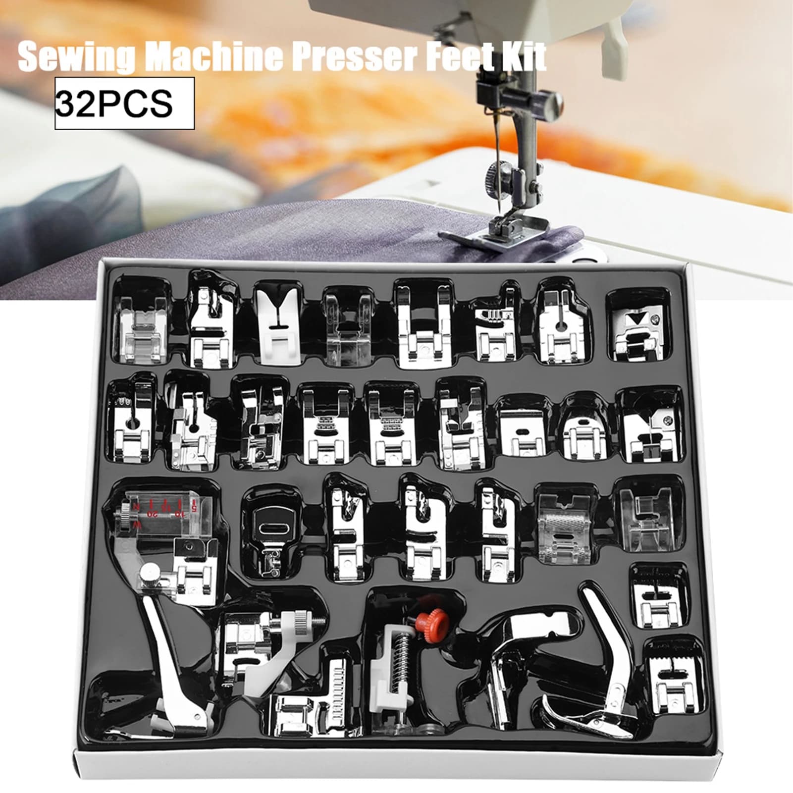 32pcs/set Stitching Walking Foot Presser Feet Kit Household Sewing Machine Accessory