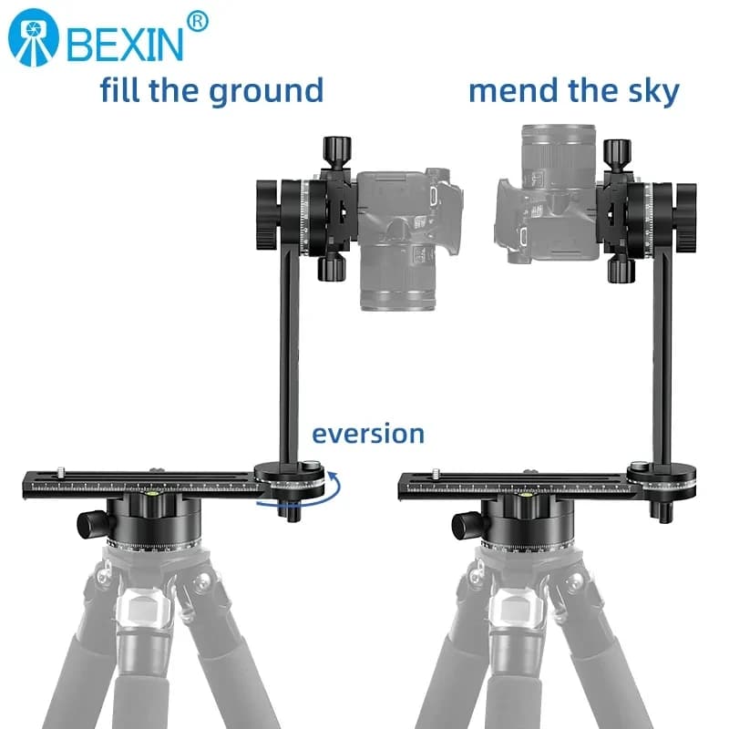 BEXIN GH-720A Pan Tilt panoramico professionale da 720 gradi per fotocamera reflex digitale Treppiede Teleobiettivo Accessorio di supporto per fotografia
